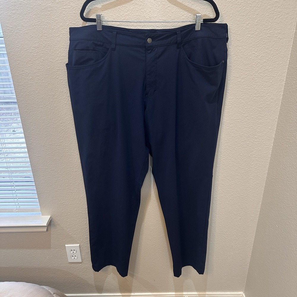 Lululemon Mens ABC Relaxed-Fit Pant 42 X 32" Navy Warpstreme Performance Casual